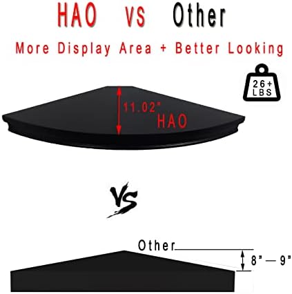 HAO Floating Corner Shelf Invisible Wall Mounted Shelves Radial Shape Cable - Image 3