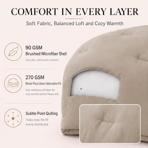 CozyLux Queen Comforter Set, 3 Pieces Down Alternative Bedding - Image 3
