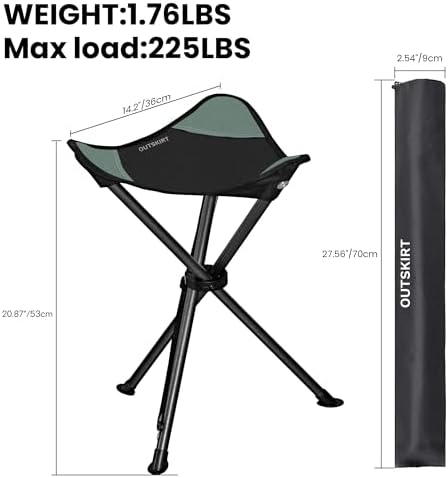 OUTSKIRT 22.4" Portable 2 Pack Folding Tripod Stools - Image 2