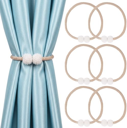 6 Pack Grey Magnetic Curtain Tiebacks by Unknown