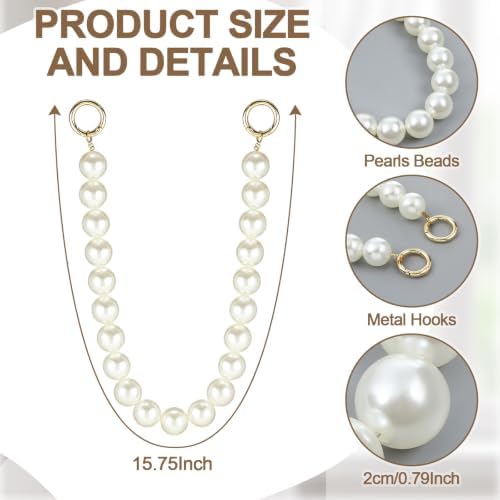 Tondiamo 2 Pack White Pearl Curtain Tiebacks Decorative Holdbacks - Image 2