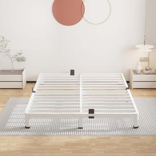 4 Inch White King Bed Frame Low Profile - Image 6