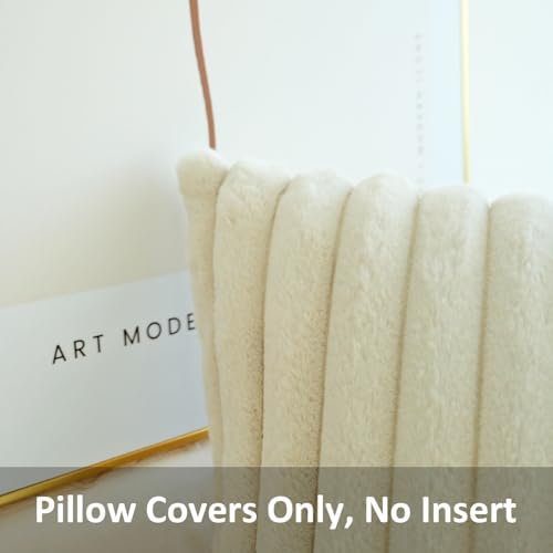 JOJUSIS Faux Fur Plush Throw Pillow Covers, 22 x 22-Inch - Image 2