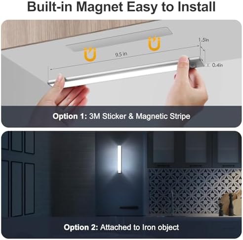 BLS Under Cabinet Lights, 74 LED lights Battery Operated Motion Sensor Light - Image 5