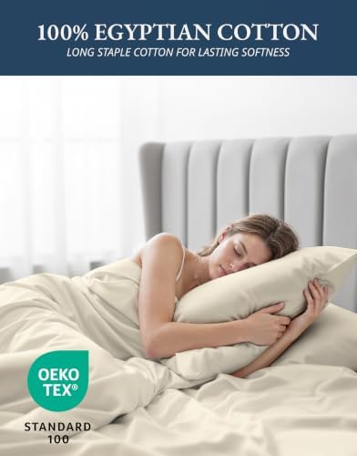 LANE LINEN Queen Bed Sheets 100% Egyptian Cotton Sateen - Image 4