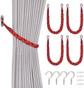 NICEEC 4 Pack Natural Cotton Rope Curtain Tiebacks Elegant Boho Style by NICEEC