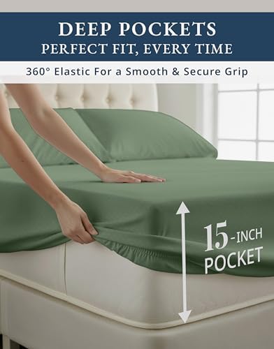 Lane Linen King Size Bed Sheets Sateen Weave - Image 6