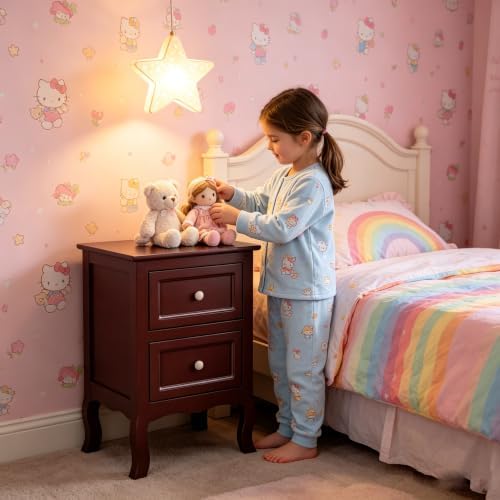 Brown Night Stand, Nightstand Set of 2 - Image 2