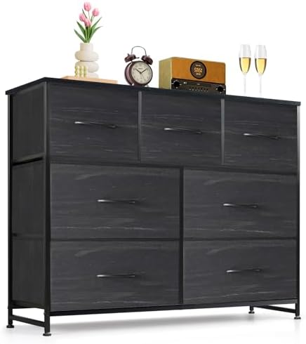 7-Drawer Dresser for Bedroom, Anti-Tip Wide Storage Organizer Fabric by SageNest