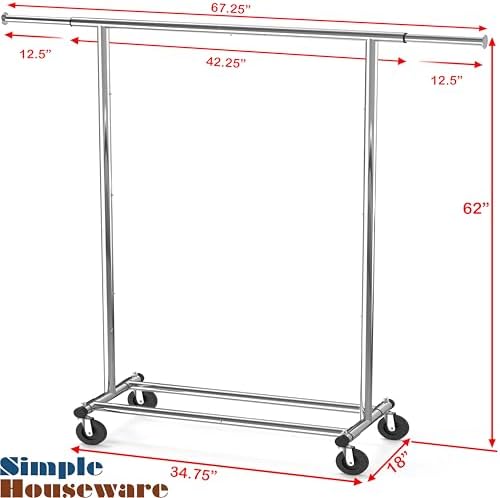 Simple Houseware Heavy Duty Clothing Garment Rack - Image 7
