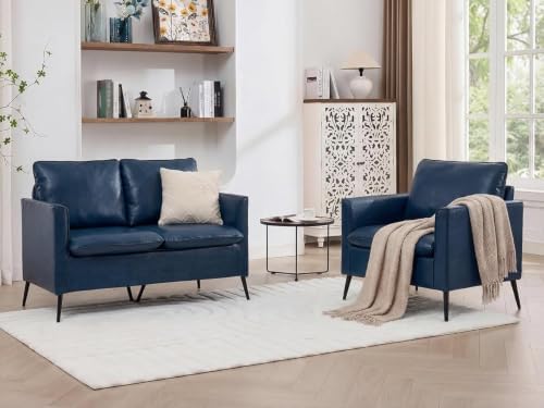 TYBOATLE Leather Loveseat Sofa and Accent Chair Set by TYBOATLE