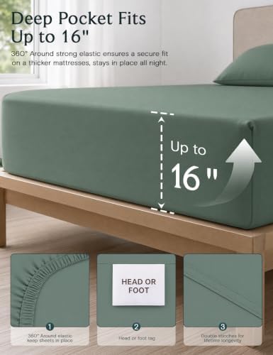 Queen Size Sheet Set, Cooling & Soft Deep Pocket Bed Sheets - Image 4