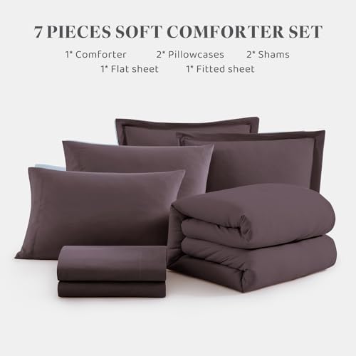 Full Size Comforter Sets-7 Pieces Ultra Soft Bed in a Bag Full Bedding Sets - Image 7