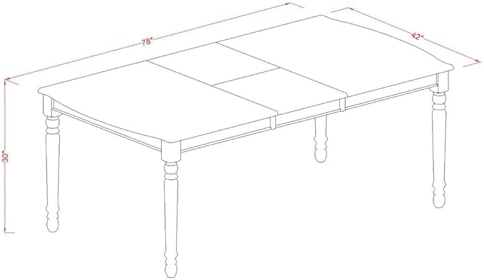 East West Furniture DOVE7-BCH-W 7 Piece Modern Dining Table Set Consist of a Rectangle Wooden Table with Butterfly Leaf and 6 Dining Room Chairs, 42x78 Inch, Black & Cherry