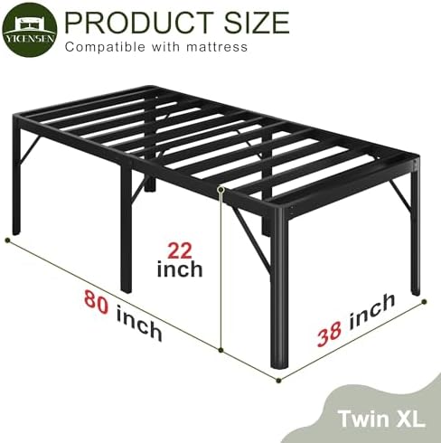 22 Inch High Twin XL Bed Frames Rounded Corner Legs Heavy Duty - Image 3