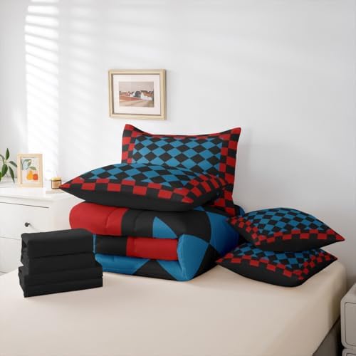 Feelyou Checkered Retro King Comforter Set - Image 5