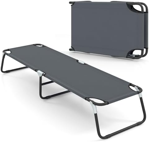 GYMAX Folding Camping Cot, Portable Ultralight Compact Sleeping Cot Bed by GYMAX