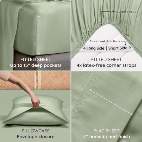 Bambaw Full Sheet Set 4pcs – 100% Viscose Derived from Bamboo Cooling Sheets - Image 5