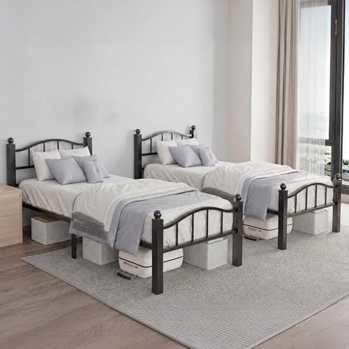 Metal Twin Bed Frames Set of 2 by Blbeed