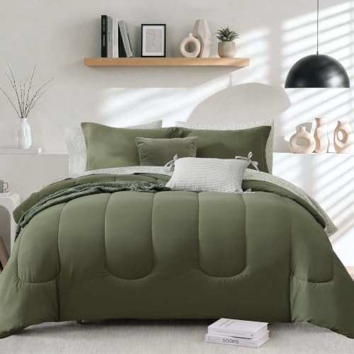 Monbix King Size Comforter Set, 7 Pieces Soft Bed in a Bag King Bedding Set by Monbix