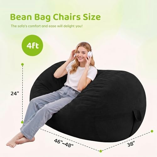 4FT Bean Bag Chair 4'Big Bean Bag Chairs - Image 2