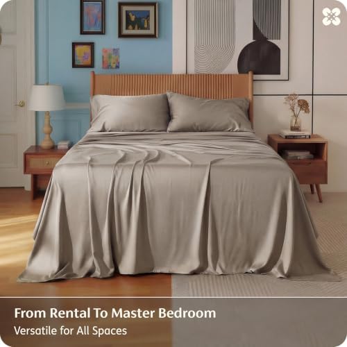 Bedsure PureWoven 100% Rayon Derived from Bamboo, Queen Sheets, 4 Pieces - Image 4