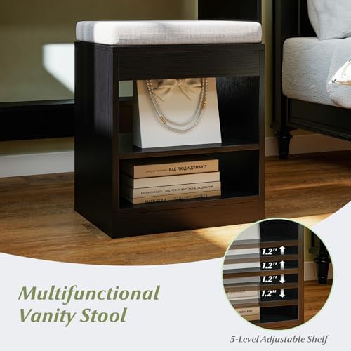 CHARMAID Vanity Table Set with Lighted Mirror, 8 Bulbs, Large Drawer, Tabletop - Image 6