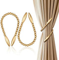 Wood Bead Curtain Tiebacks 2 Pack, No Drill Curtain Holdbacks by OCIOLI