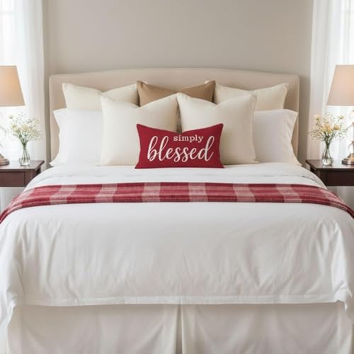 Decorative Lumbar Pillow Cover 12x20 Inch Simply Blessed - Image 5