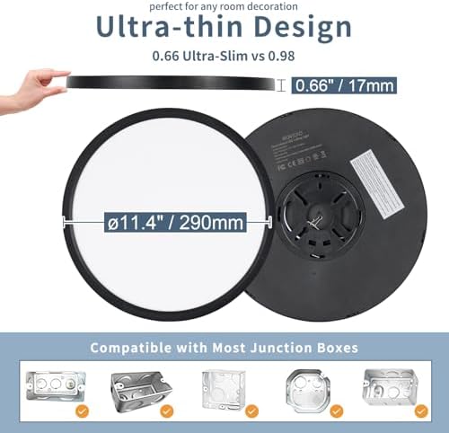 11.4 Inch LED Flush Mount Ceiling Light, 24W Dimmable & 5CCT 3000K-6500K - Image 5