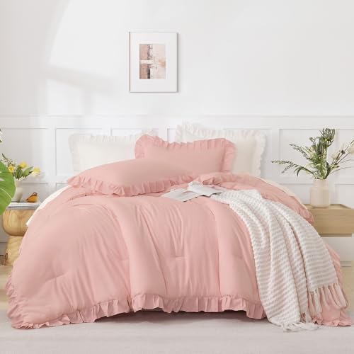 Andency Blush Ruffle Comforter Oversized Queen - Image 2