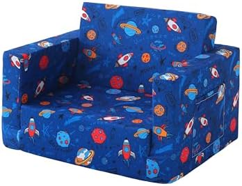 lasoftan Toddler Couch, 2-in-1 Soft Kids Couch Bed Fold Out, Toddler Chairs by lasoftan