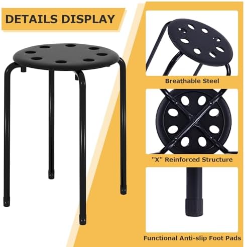 VECELO 6-Piece Stacking Stools for Classroom - Image 7