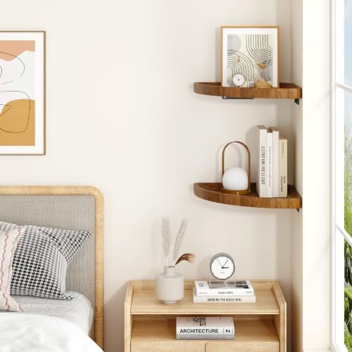YMYNY Set of 2 Corner Floating Shelves - Image 2