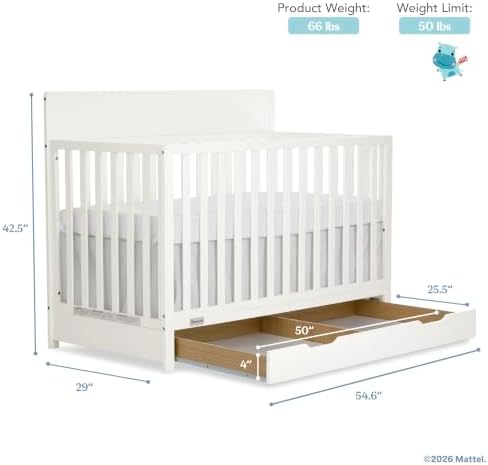 Fisher-Price Meadowbrook 4-in-1 Convertible Full Size Baby Crib - Image 3