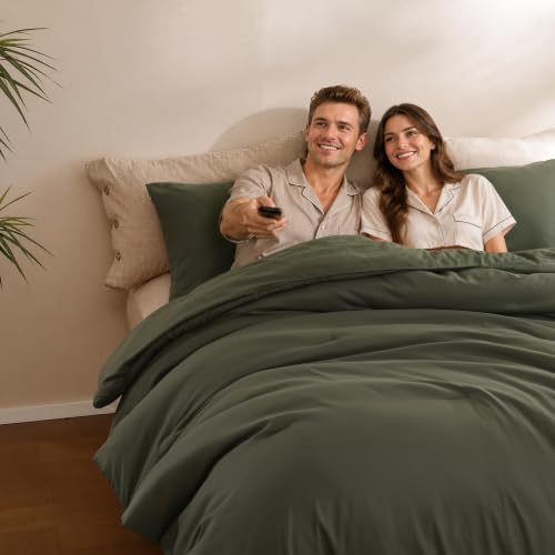 ROSGONIA Full Size Comforter Set, Olive Dark Green - Image 3