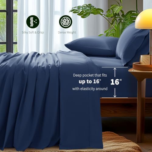 100% Egyptian Cotton Sheet Set 4 Piece, Luxury 1000 Thread Count - Image 5