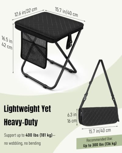 Pawfly 16" Portable Collapsible Stool, Heavy Duty Folding Stools - Image 2