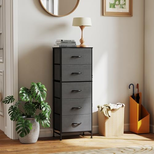 Sweetcrispy 5 Storage Drawer Bedroom Dresser, Tall Dresser - Image 2