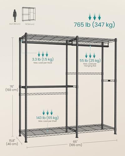 SONGMICS Closet Organizers and Storage, Clothes Rack - Image 5