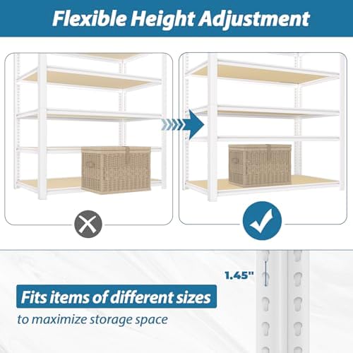 PrimeZone 24"W x 16"D x 59"H Closet Storage Shelves, 5-Tier Metal Shelving - Image 5
