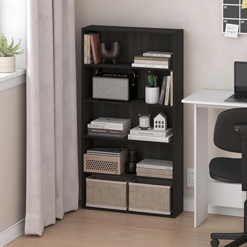 Furinno Basic Book Shelf, 5-Tier Bookshelf, Storage Organizer Bookcase - Image 2