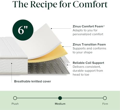Zinus 6 Inch Narrow Twin Foam & Spring Mattress, Medium Feel - Image 4
