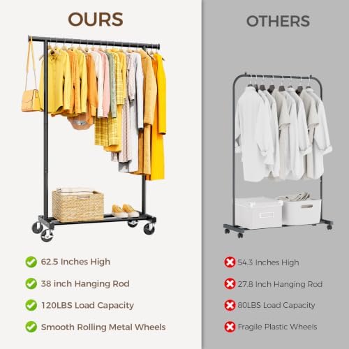 Clothes Rack, Rolling Clothing Rack - Image 5