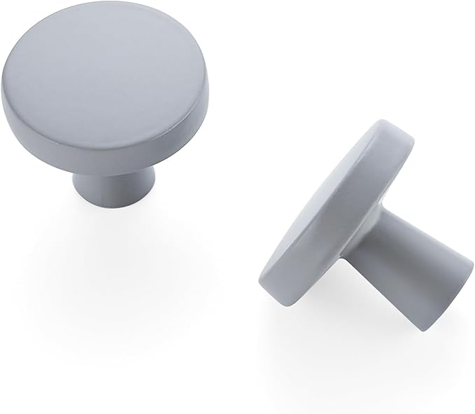 Ravinte 30 Pack Drawer Pulls 1-1/4 Inch Kitchen Cabinet Knobs Solid Round Dresser Drawer Knobs Grey Dresser Knobs Drawer Knobs Simple Cabinet Hardware for Cupboard Drawer Pulls