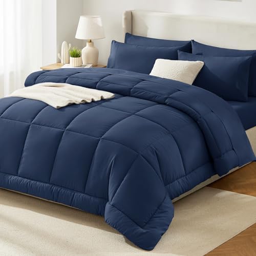 HIMEET King Size Comforter Set Navy, 7 Pieces Bed in a Bag by Unknown