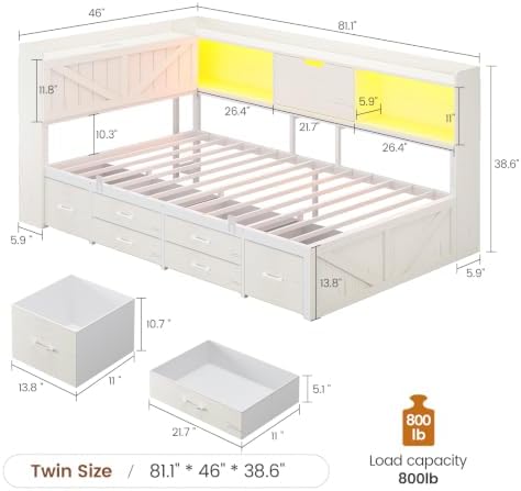 AOGLLATI Twin Corner Farmhouse Bed - Image 2