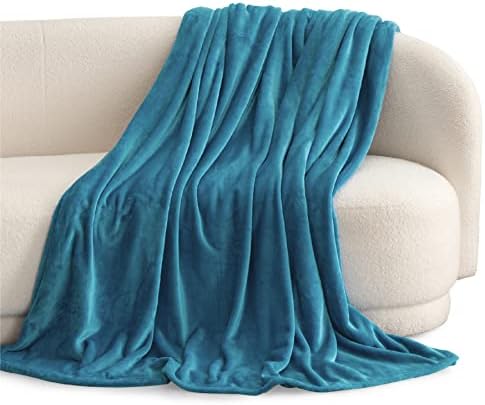 Bedsure GentleSoft Fleece Blankets King Size Teal - Image 2
