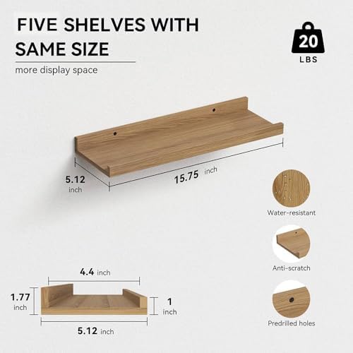 RICHER HOUSE 5-Set Floating Shelves - Image 3