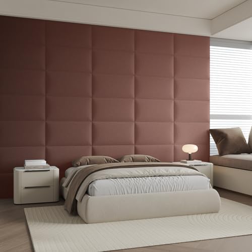 6-Piece Light Brown Linen Upholstered Headboard Twin Size, Wall Mounted Neutral - Image 3